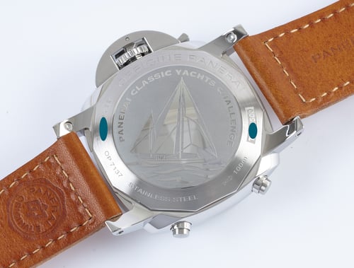 Caseback of Luminor 1950 PCYC Flyback Chronograph