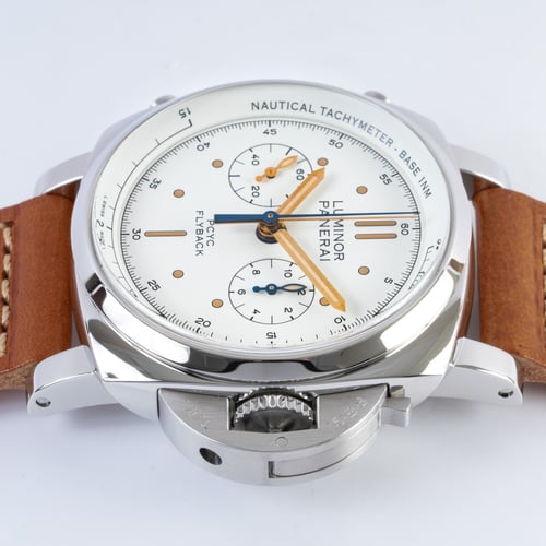 Crown Side Shot of Luminor 1950 PCYC Flyback Chronograph