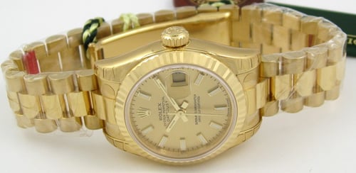 Front View of Ladies Datejust President