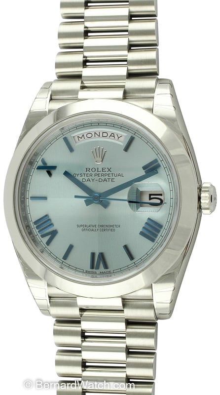 Rolex Day-Date 40 President : 228206 ice blue quadrant motif dial :