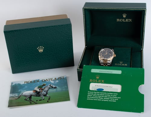 Rolex - Datejust : 16233 : SOLD OUT : black pyramid dial on