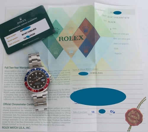 Box / Paper shot of GMT-Master II 'Pepsi'