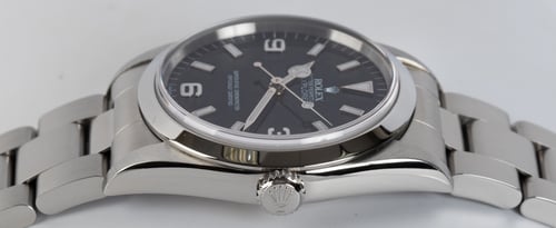 Crown Side Shot of Explorer 36MM 'Swiss Only'