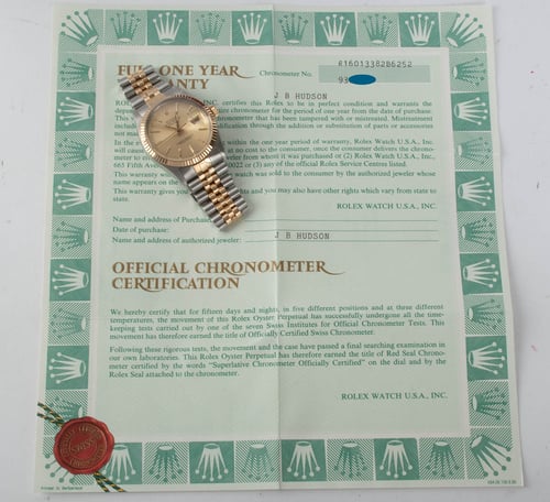 Paper shot of Datejust 36 'American Psycho'