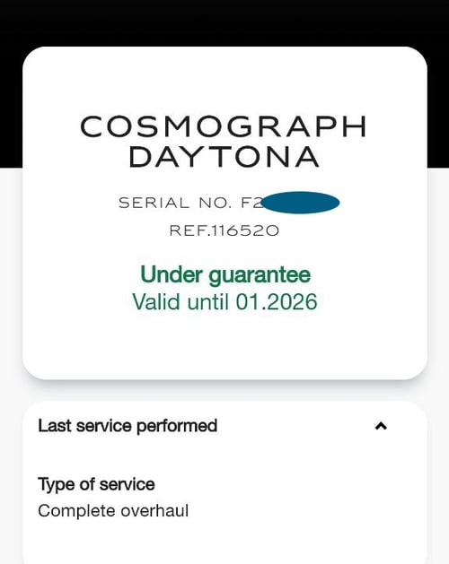 Extra Included Items of Daytona Cosmograph