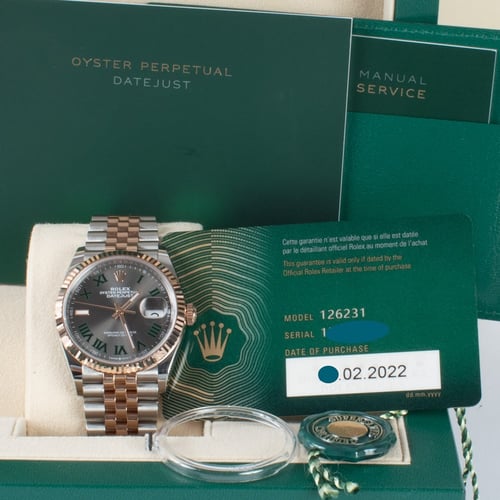 View in Box of Datejust 36 'Wimbledon'
