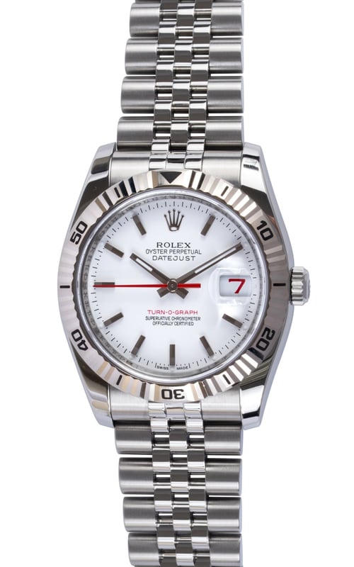 Rolex Datejust Turn-O-Graph 'Thunderbird' : 116264 white dial on