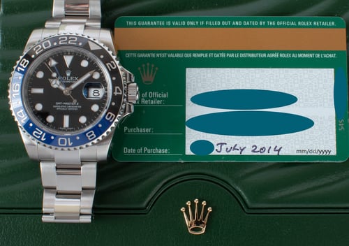 Paper shot of GMT-Master II BLNR 'Batman'