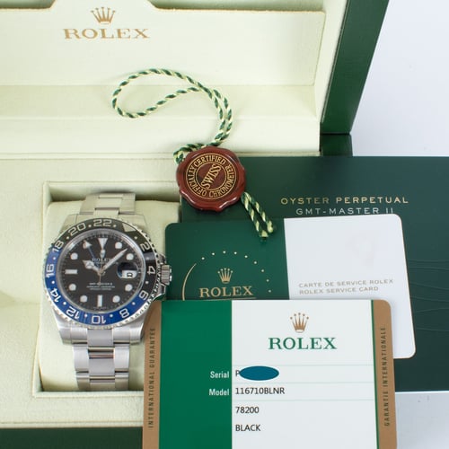View in Box of GMT-Master II BLNR 'Batman'