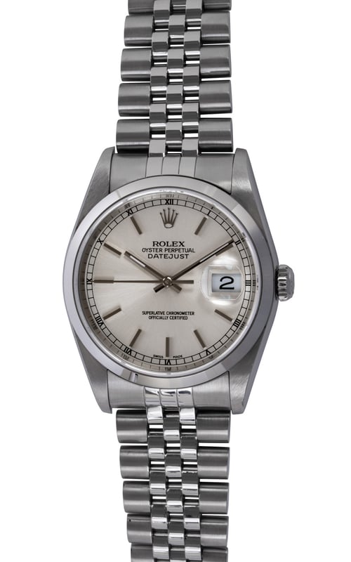 Rolex Datejust 36 16200 - 2004 Silver Dial, Steel, Jubilee, Full