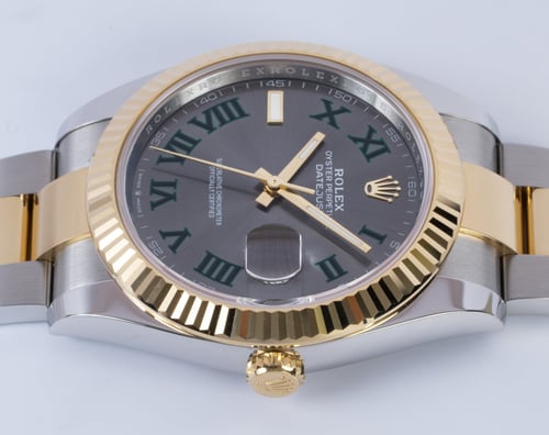 Crown Side Shot of Datejust 41 'Wimbledon'