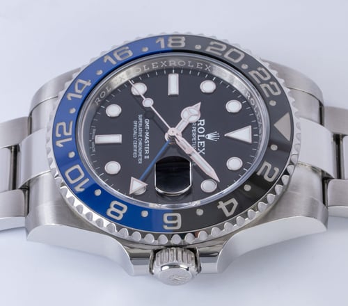 Crown Side Shot of GMT-Master II BLNR 'Batman'