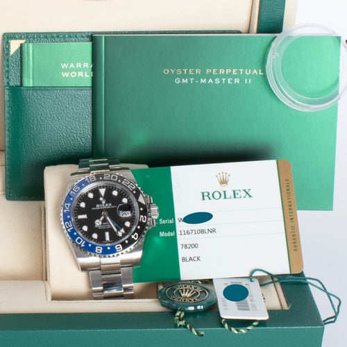 View in Box of GMT-Master II BLNR 'Batman'