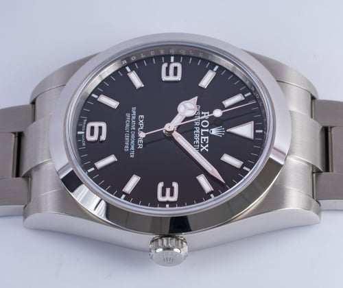 Crown Side Shot of Explorer 39MM 'Full Lume'