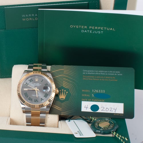 View in Box of Datejust 41 'Wimbledon'