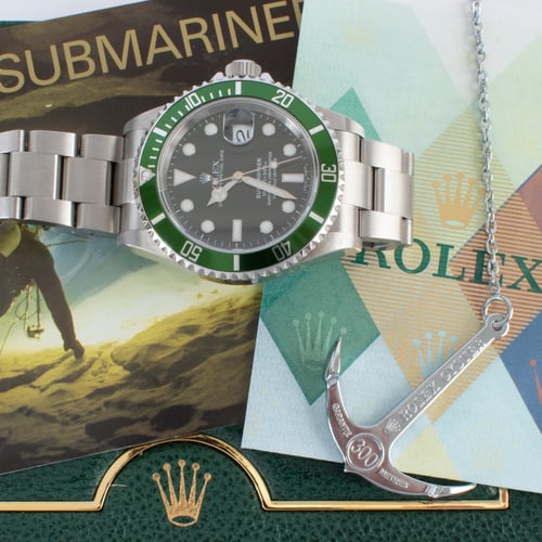 View in Box of Submariner Date 'Anniversary' Kermit
