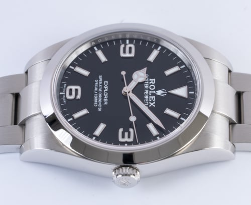 Crown Side Shot of Explorer 39MM 'Full Lume'