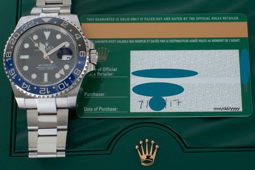 Paper shot of GMT-Master II BLNR 'Batman'