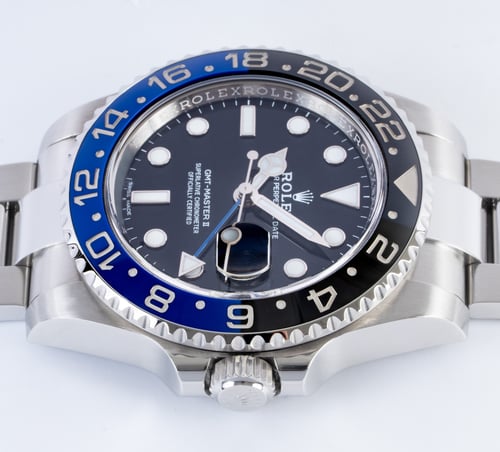 Crown Side Shot of GMT-Master II BLNR 'Batman'