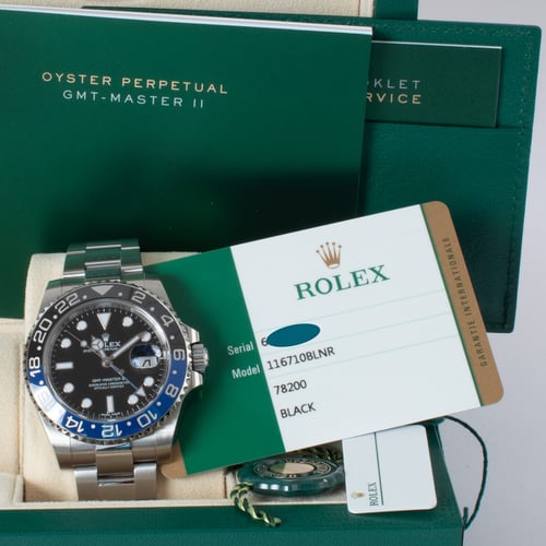 View in Box of GMT-Master II BLNR 'Batman'