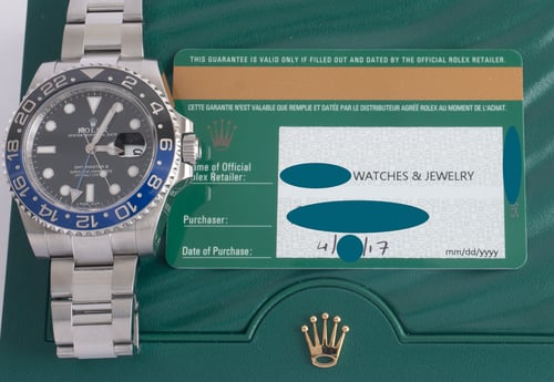 Paper shot of GMT-Master II BLNR 'Batman'