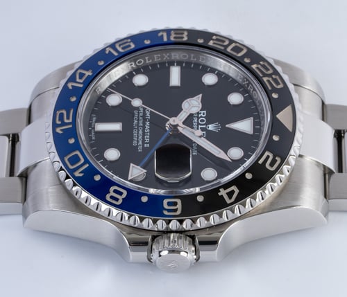 Crown Side Shot of GMT-Master II BLNR 'Batman'