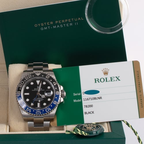 View in Box of GMT-Master II BLNR 'Batman'