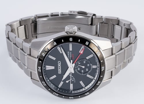 Front View of Presage GMT Sharp Edged SPB221
