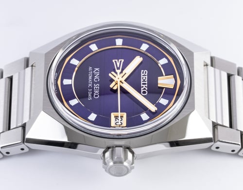 Crown Side Shot of King Seiko Vanac 'Evening Twilight' - SLA083