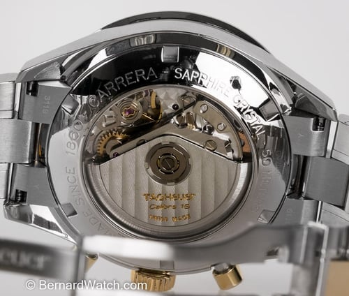 Caseback of Carrera Chronograph