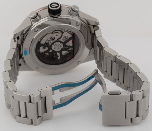 Open Clasp Shot of Carrera Calibre Heuer 02 Chronograph GMT
