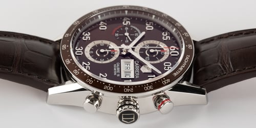 Crown Side Shot of Carrera Chronograph Day-Date