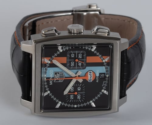 Front View of Monaco Chronograph 'Gulf' Limited Edition