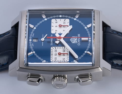 Crown Side Shot of Monaco Chronograph