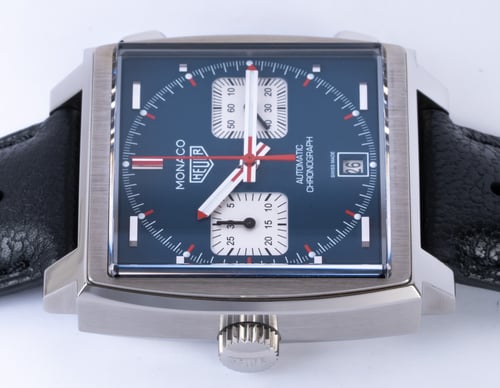 Crown Side Shot of Monaco Chronograph Calibre 11