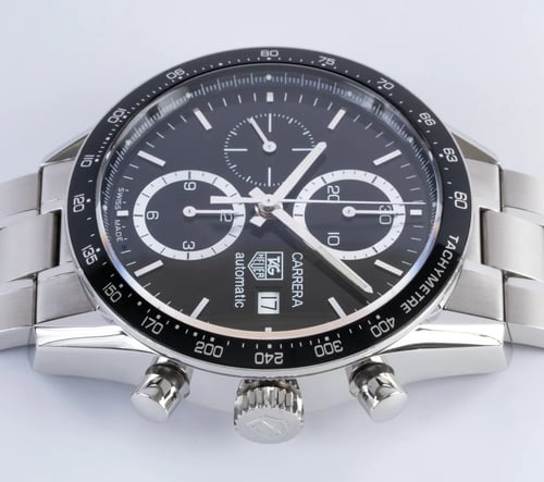 Crown Side Shot of Carrera Chronograph