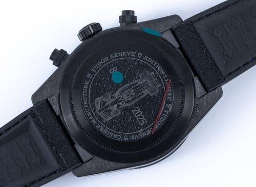 Caseback of Black Bay Chrono 'Carbon 25' Limited Edition