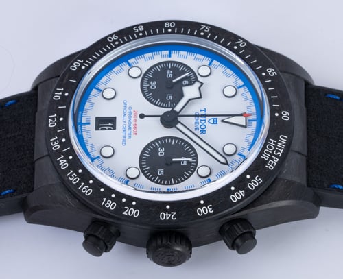 Crown Side Shot of Black Bay Chrono 'Carbon 25' Limited Edition