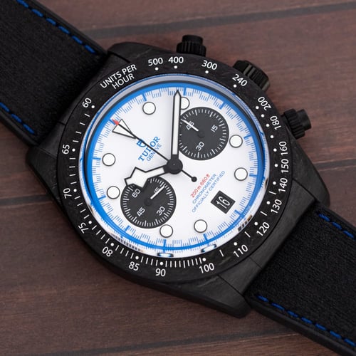 Stylied photo of  of Black Bay Chrono 'Carbon 25' Limited Edition