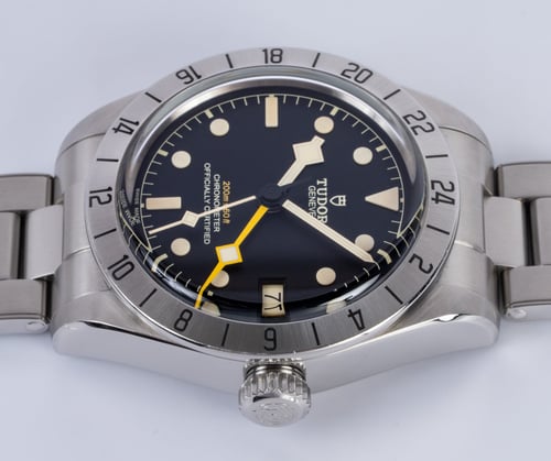 Crown Side Shot of Black Bay Pro GMT