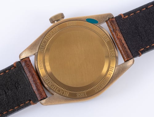 Caseback of Black Bay Bronze Bucherer
