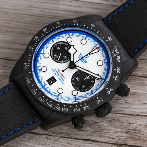 Stylied photo of  of Black Bay Chrono 'Carbon 25' Limited Edition