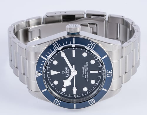Front View of Heritage Black Bay Blue