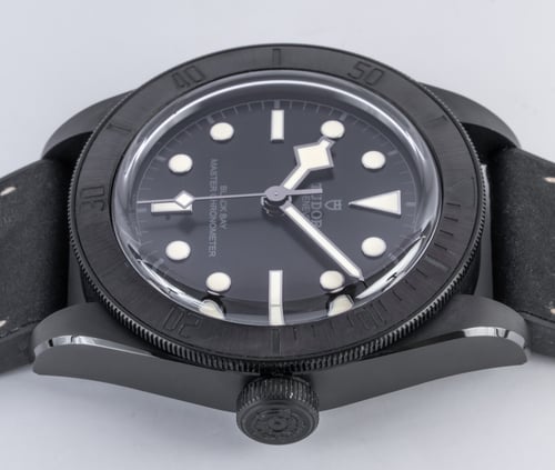 Crown Side Shot of Black Bay Ceramic