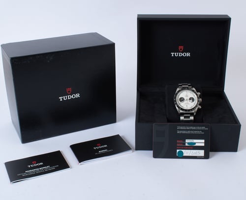 Box / Paper shot of Black Bay Chronograph 'Panda'
