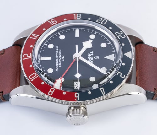 Crown Side Shot of Black Bay GMT 'Pepsi'
