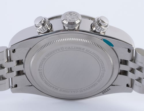 Caseback of Black Bay Chronograph 'Panda'