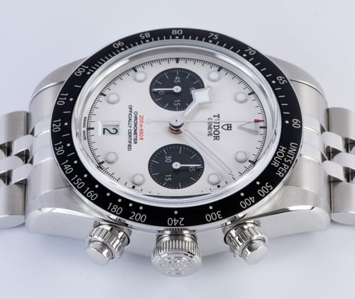 Crown Side Shot of Black Bay Chronograph 'Panda'