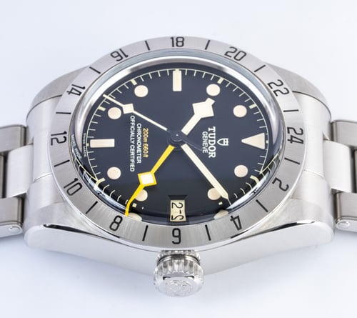 Crown Side Shot of Black Bay Pro GMT