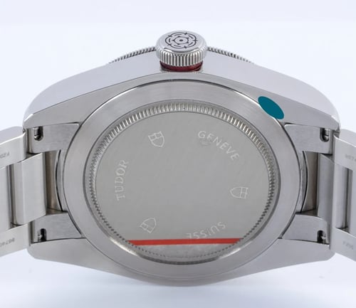 Caseback of Heritage Black Bay 'Smiley'